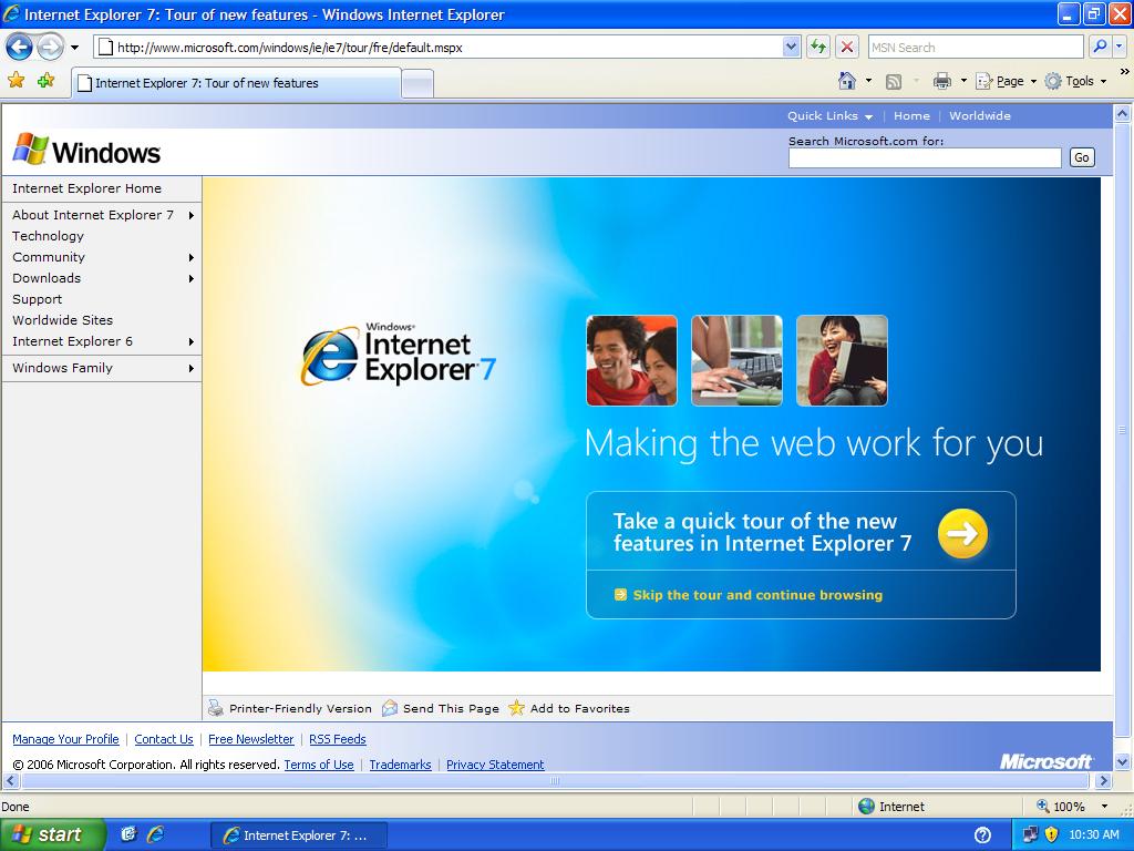 internet explorer windows 7